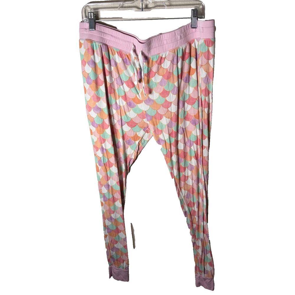 Little Sleepies Pajama Pants Adult Women's Large Pink Colorful Joggers Bamboo